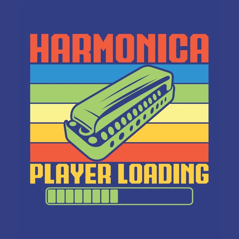 Funny Harmonica Player Loading Harmonica