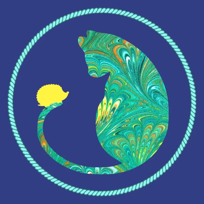 Cat with hedgehog E 71