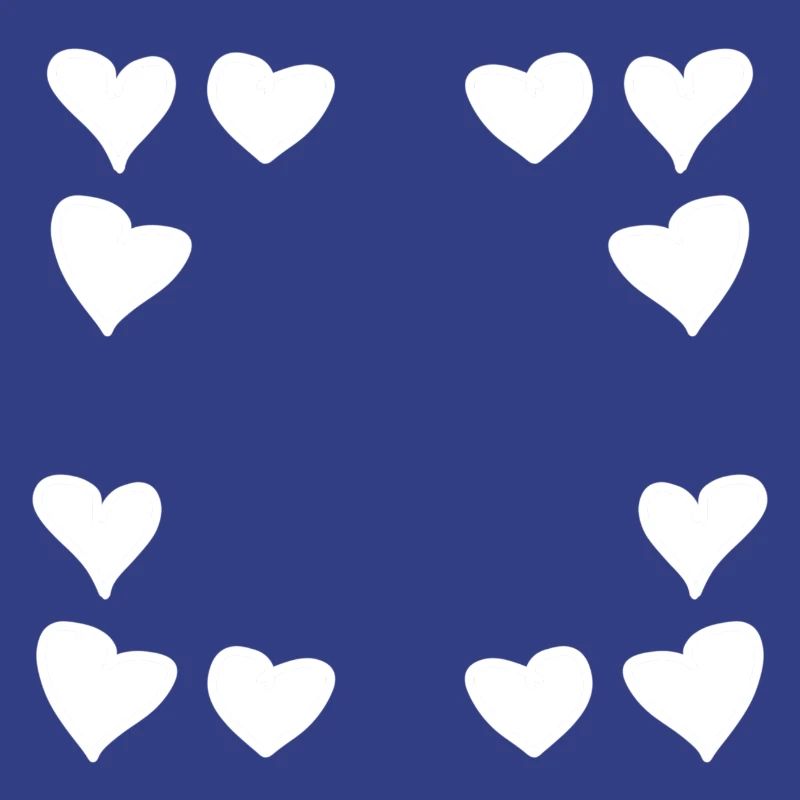 Hearts Pattern Frame Square Heart