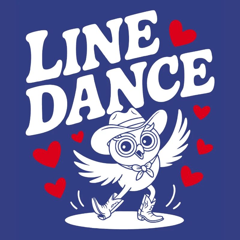 Line Dance Eule lustige Eule mit Stetson und Boots