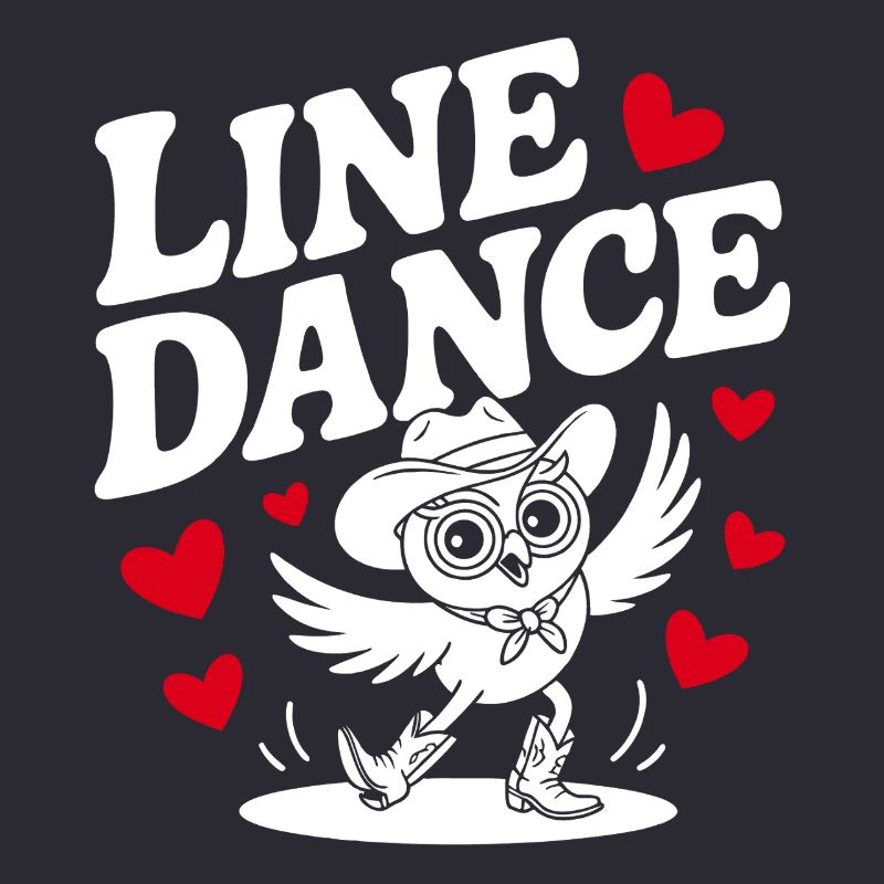 Line Dance Eule lustige Eule mit Stetson und Boots