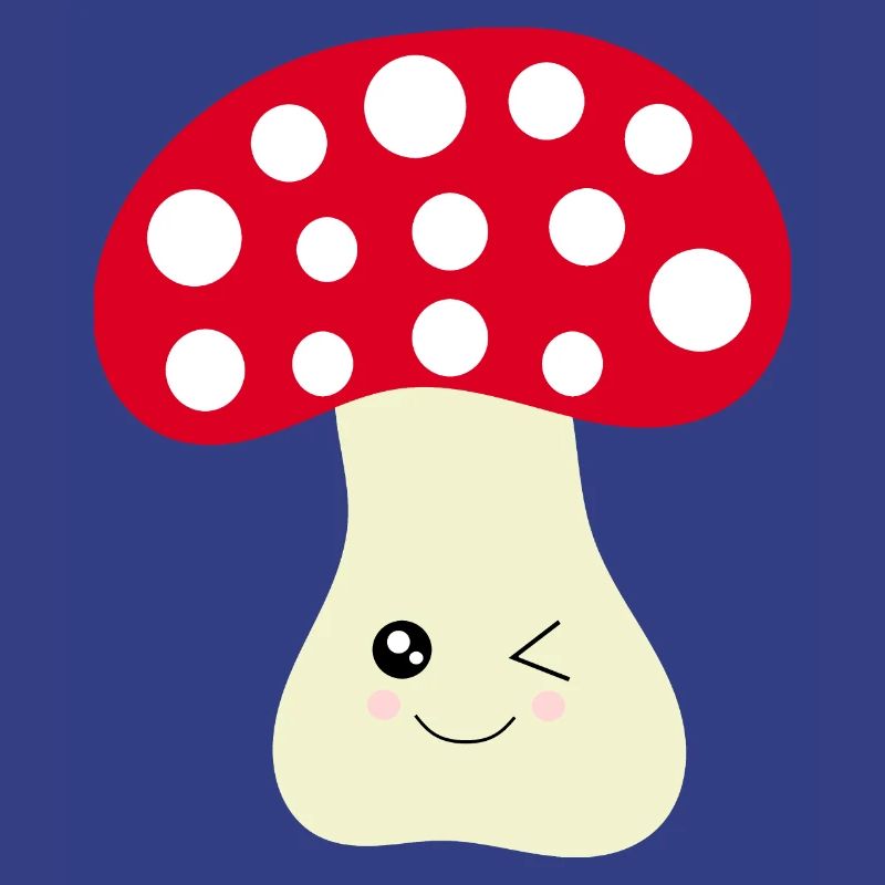 Kawaii champignon Toadstool mignon rouge avec visage