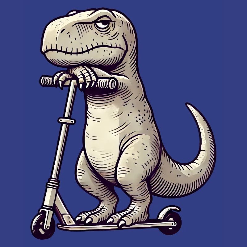 Grumpy Dino T-Rex sur Kickroller Comic
