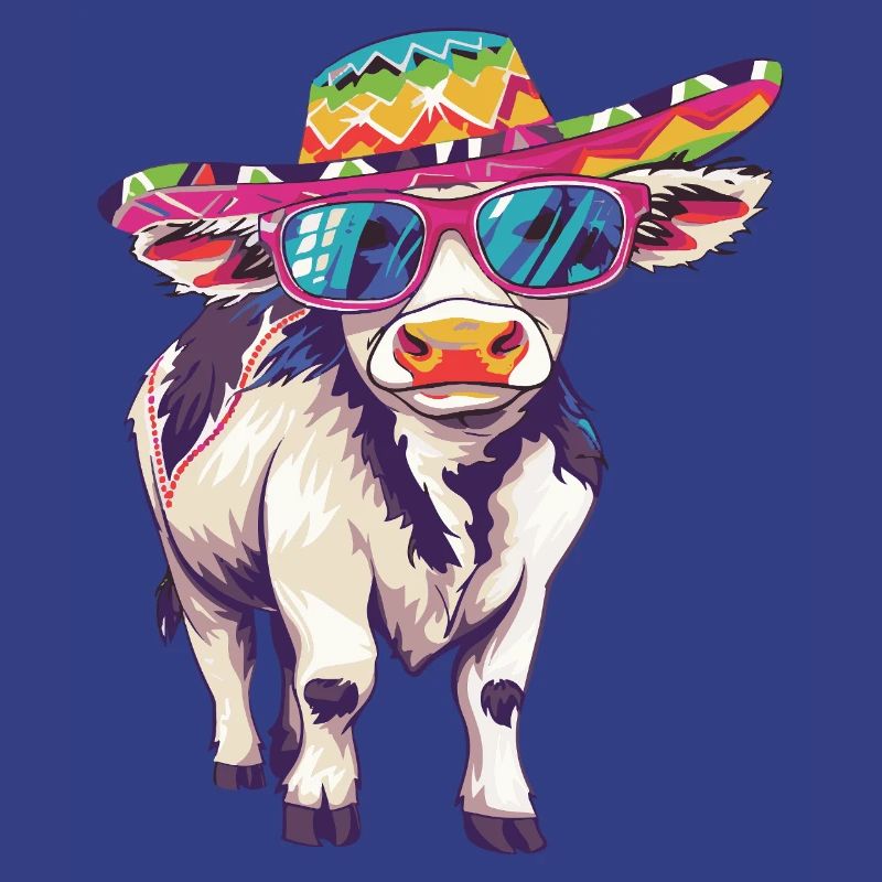 Kuh Comic Lustig Sombrero