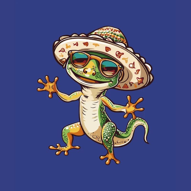 Echse Comic Lustig Sombrero