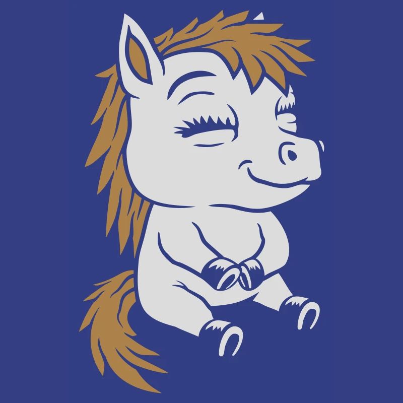 Sitzendes kleines Comic Pony