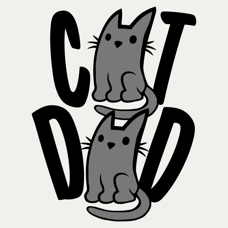 Cat Dad Text Logo