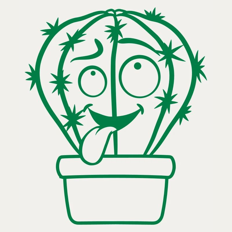 Cactus Cacti Face Prickly Funny Grimace