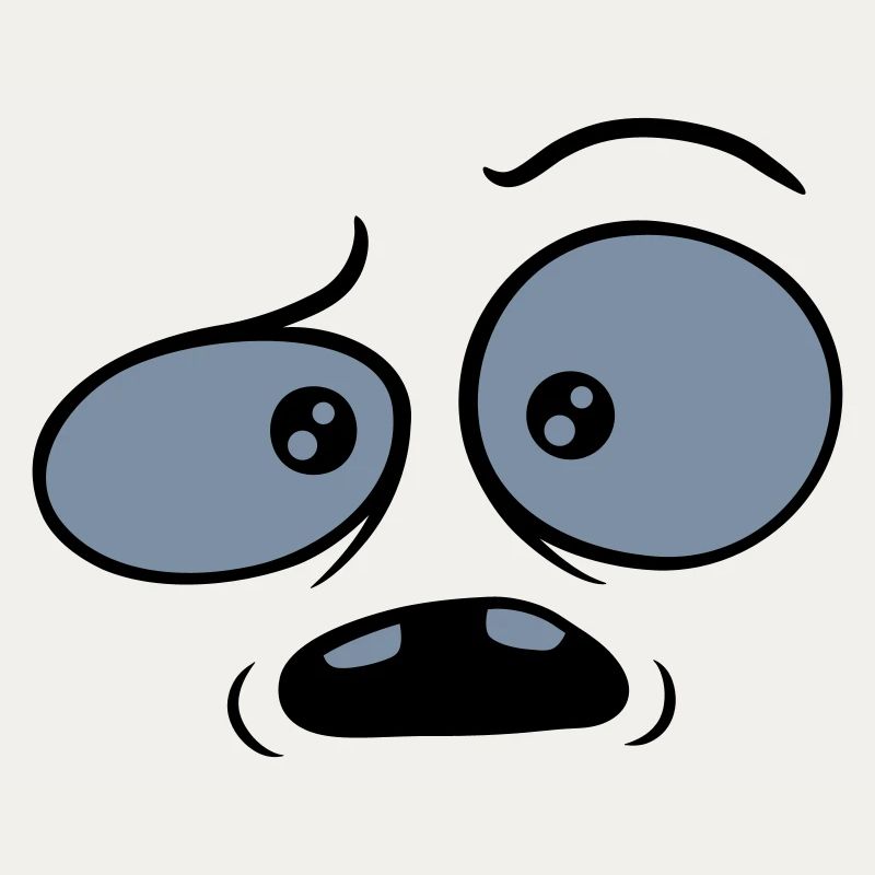 Skeptical confused comic face
