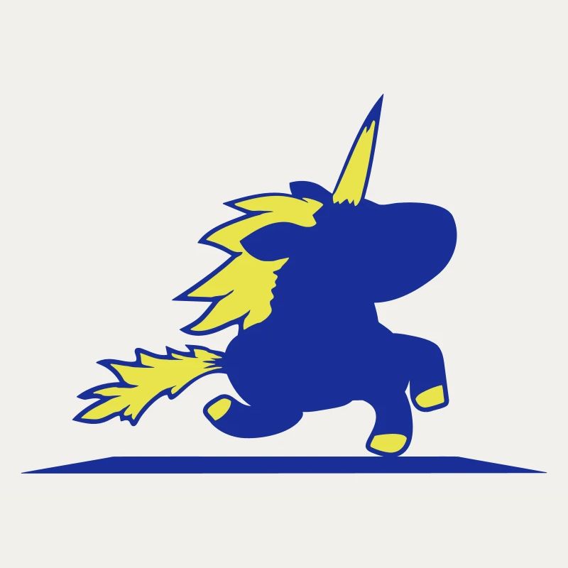 Licorne monte rapide galop mignon silhouette cheval