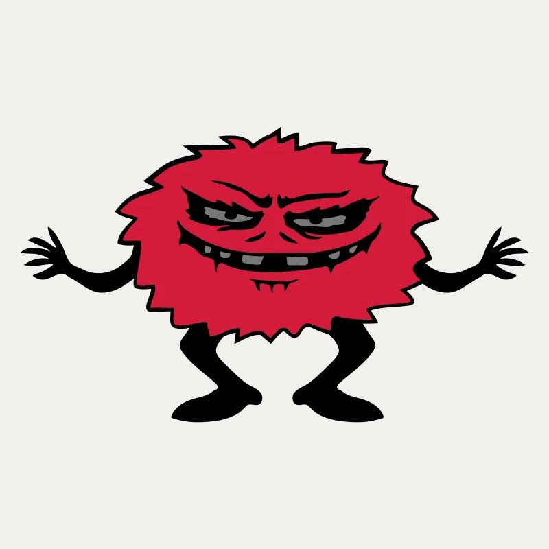 Dangerous hairy comic monster