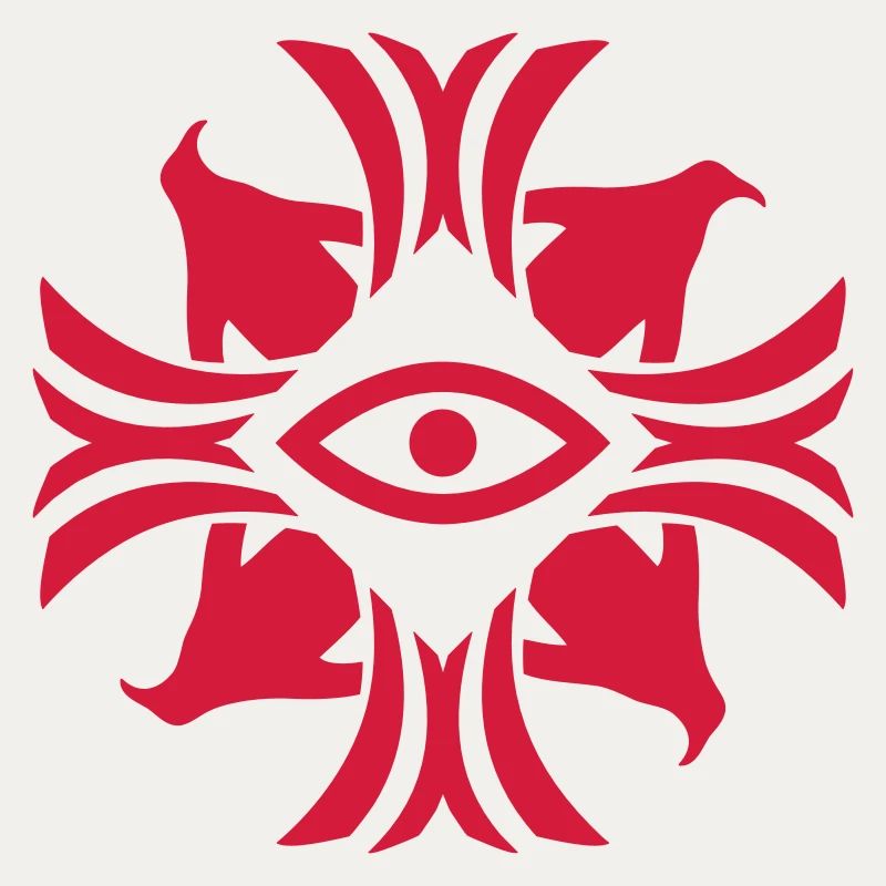 Pingouins abstrait oeil crête emblème bannière logo
