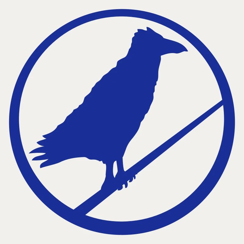 Corbeau assis interdit Rod Corde signe Note