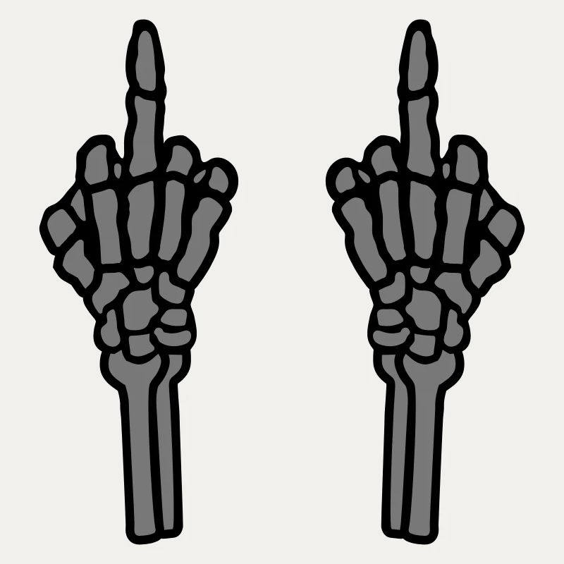 2 hands middle finger bone
