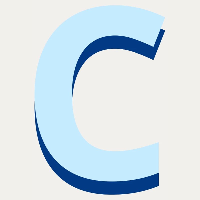 Pop und moderner blauer Buchstabe c