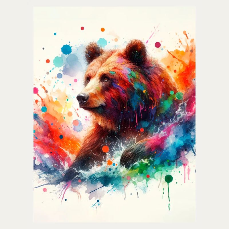 Ours à l’aquarelle