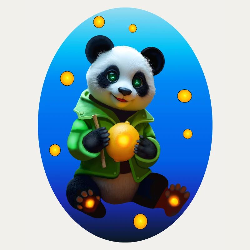 Cyber panda avec citron néon
