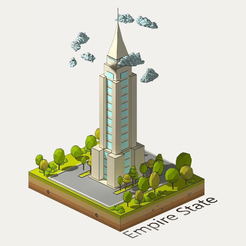 Geometric low poly Empire Building