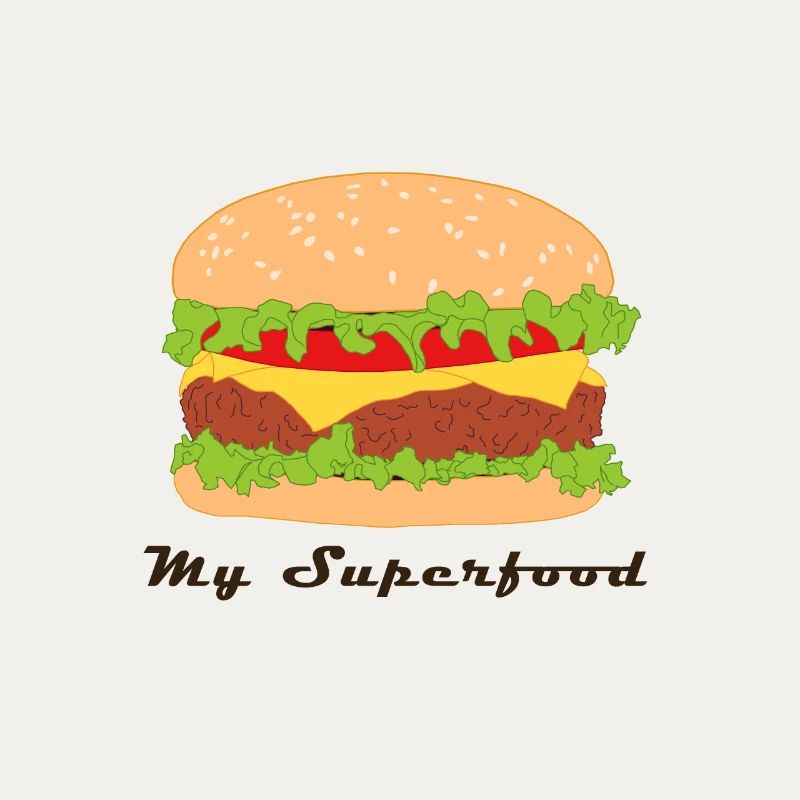 Comic Hamburger mit Spruch