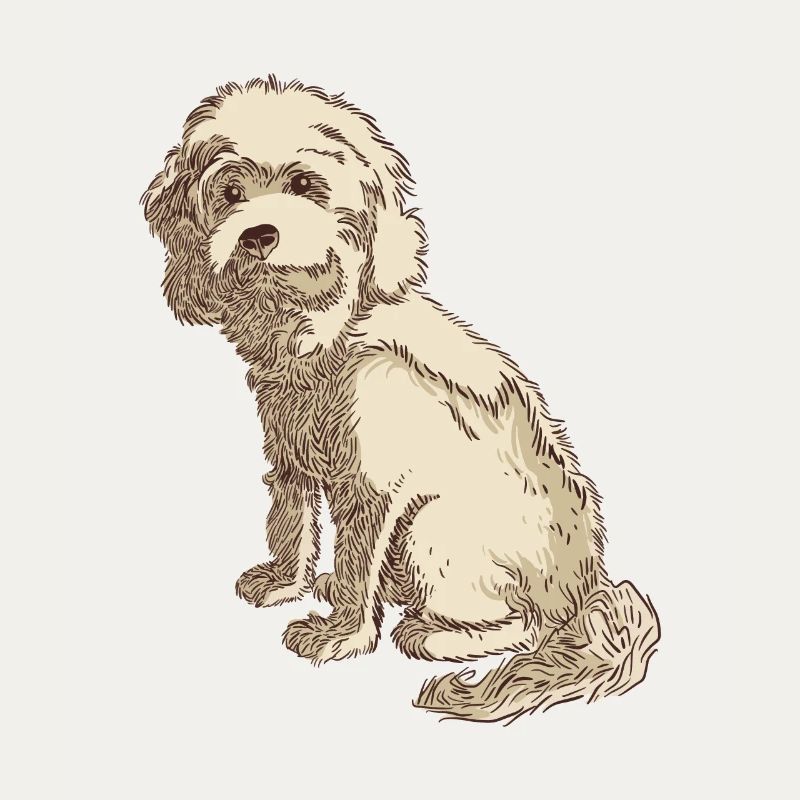 Dessin de chien cockapoo d'un cockapoo