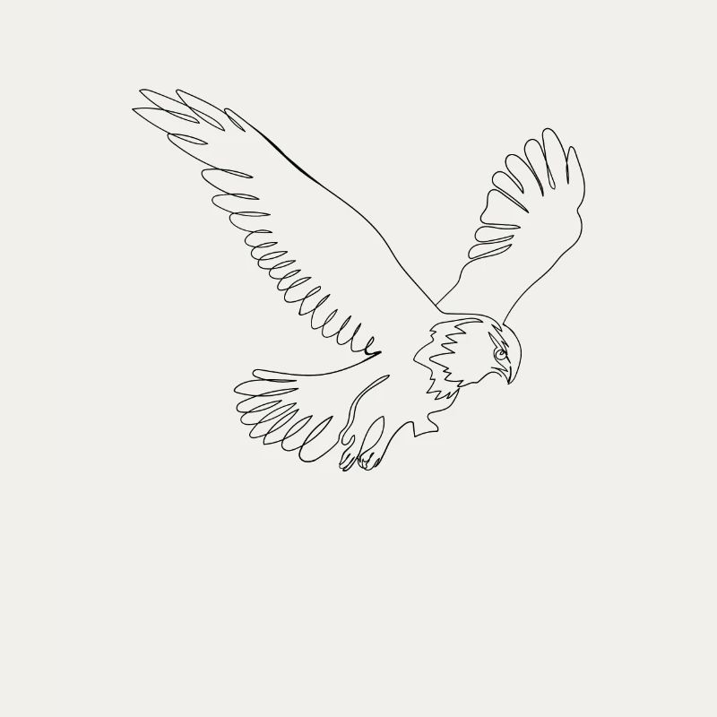 One Line Art Adler dessiné d’un trait