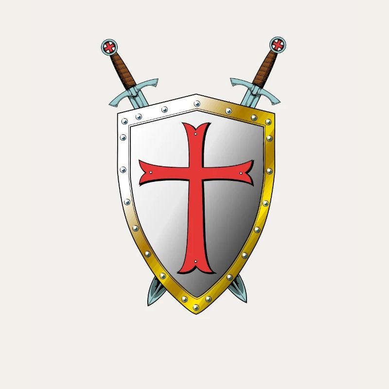 Templer Schild und Schwerter - Tempelritter
