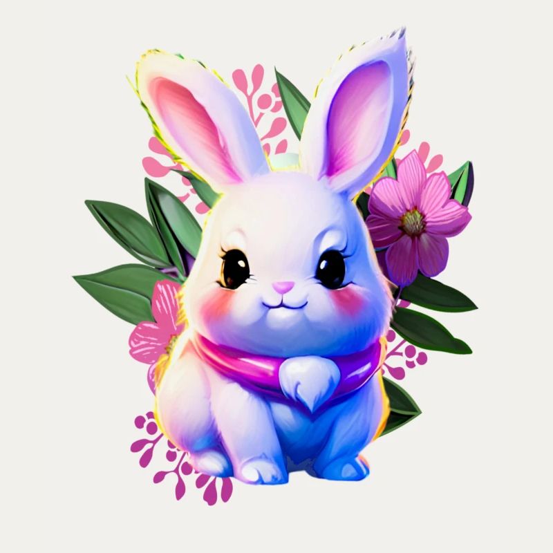 cute Easter Bunny Floral with Easter flowers