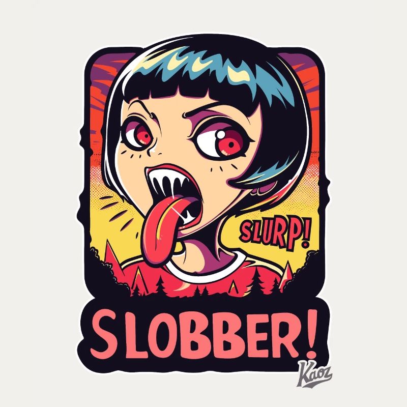 Cartoon eines Frechen Emo-Zombie-Mädchen