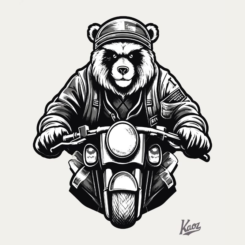 Cool Motorcycle Biker Bear