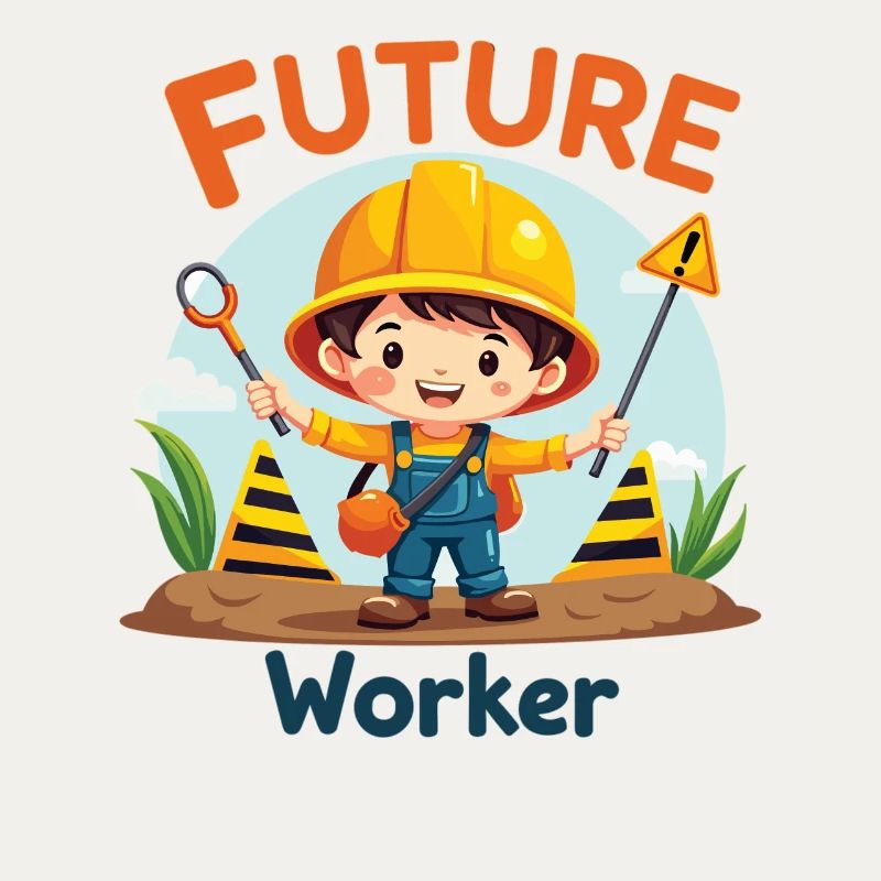 Future Worker - Conception mignonne d’ouvrier de la construction