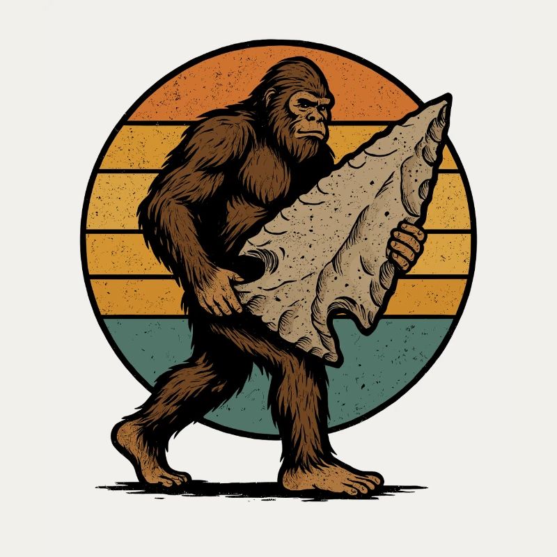 Bigfoot avec pointe de flèche Pointe de flèche silex