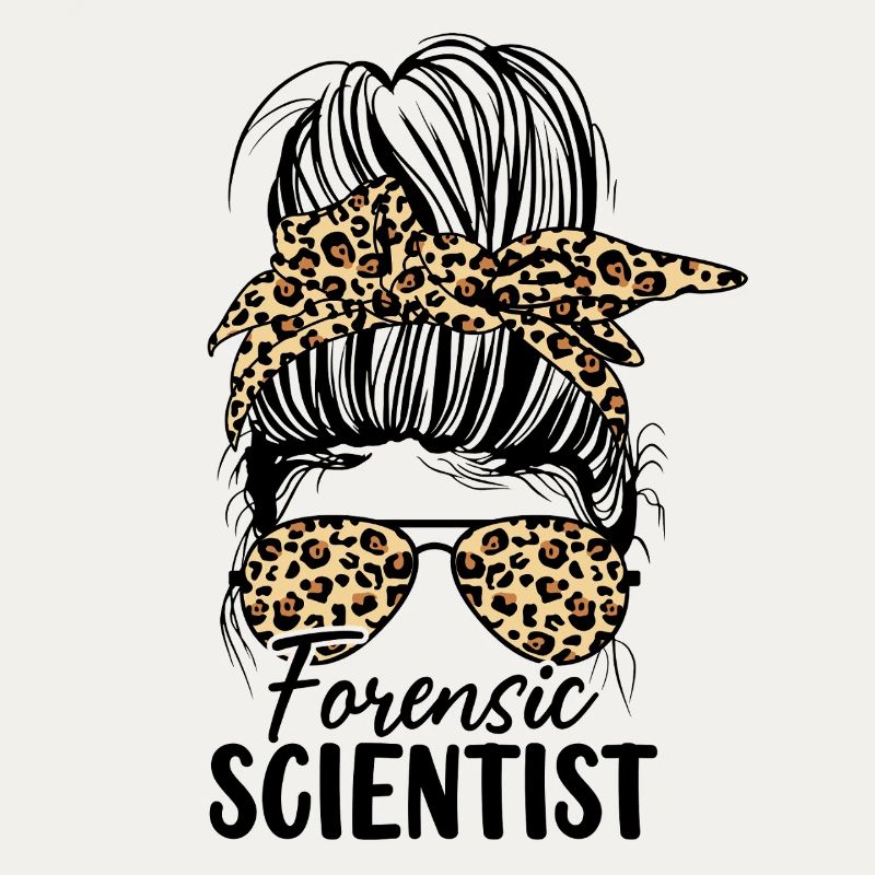 Forensic Scientist Messy Bun Leopard Forensic