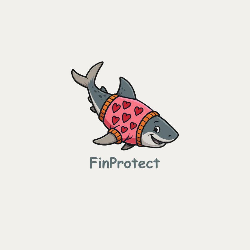 Requin comique avec pull coeur