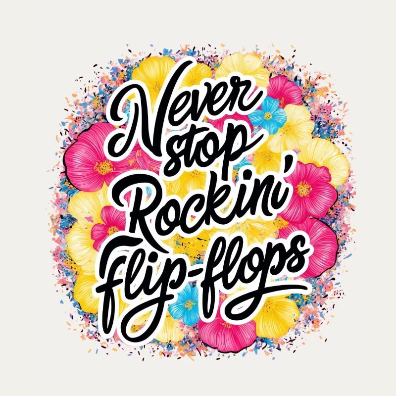 Never Stop Rockin' Flip-Flops Design