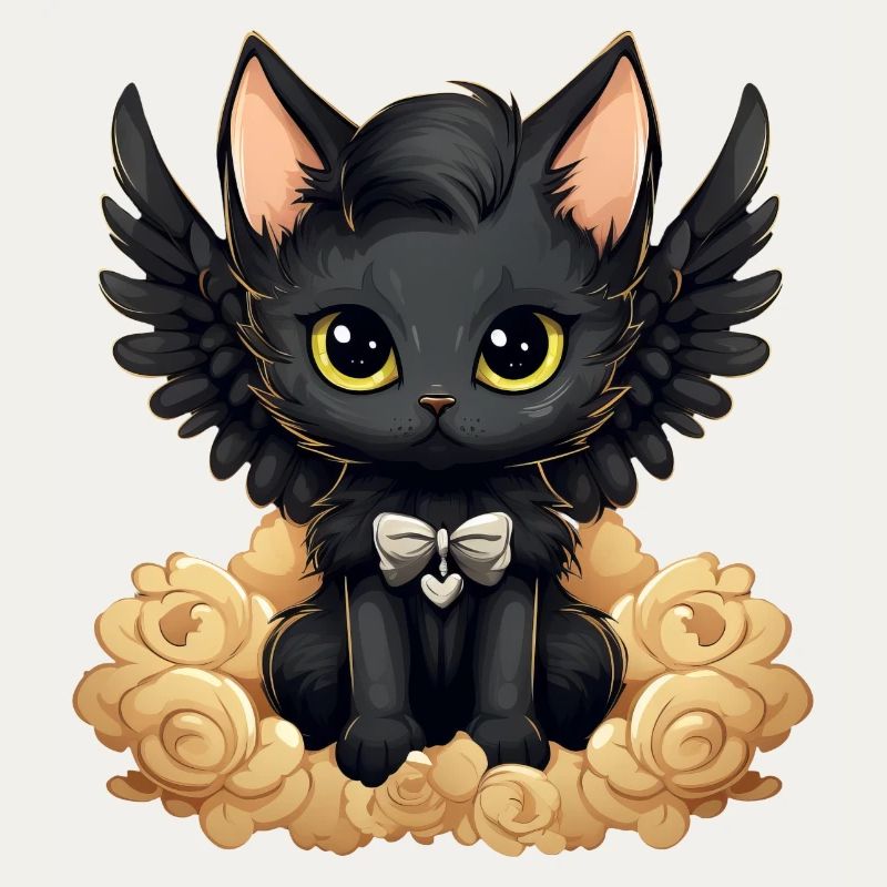 Dark Emo Gothic Angel Cat – Distinctive