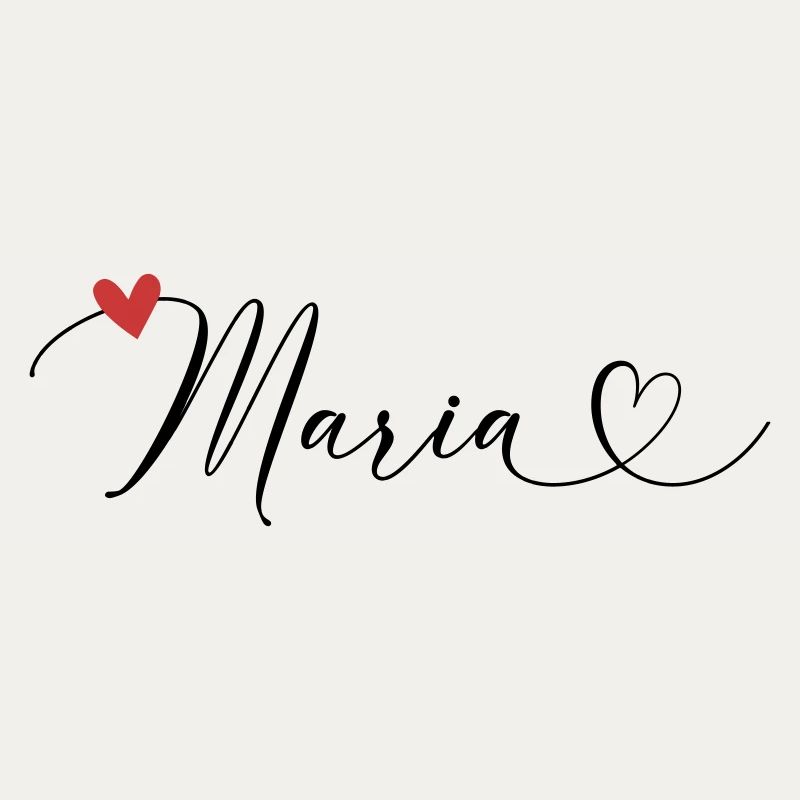 Maria Surname First name Calligraphy Heart