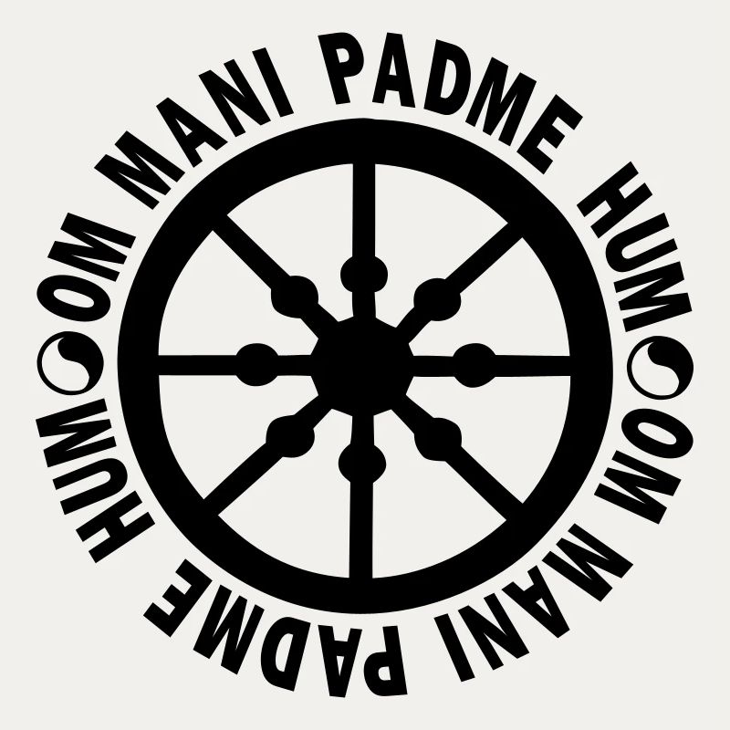 Roue de la vie avec mantra "om mani padme hum"