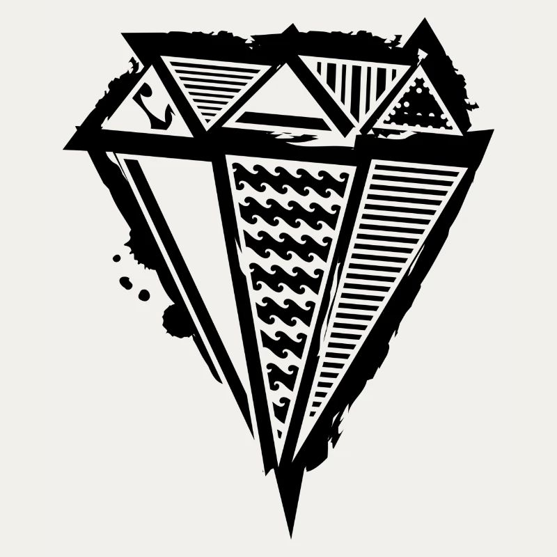 A diamond graffiti with different patterns