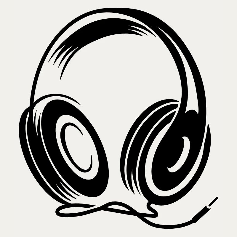 Kopfhörer mit Kabel im Stencil Stil
