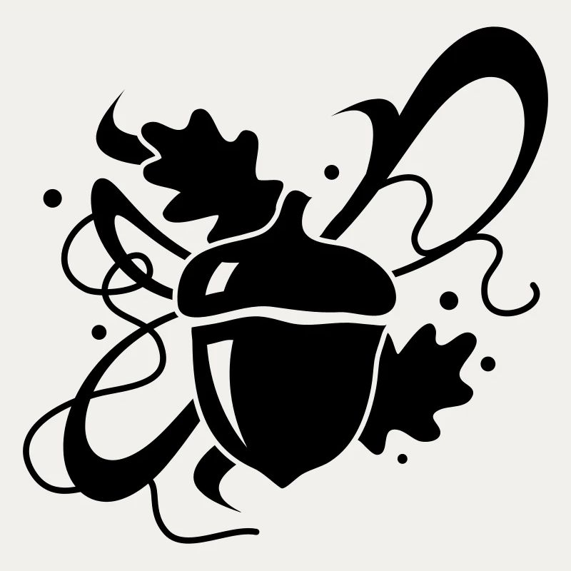 Eichel mit Eichenblätter