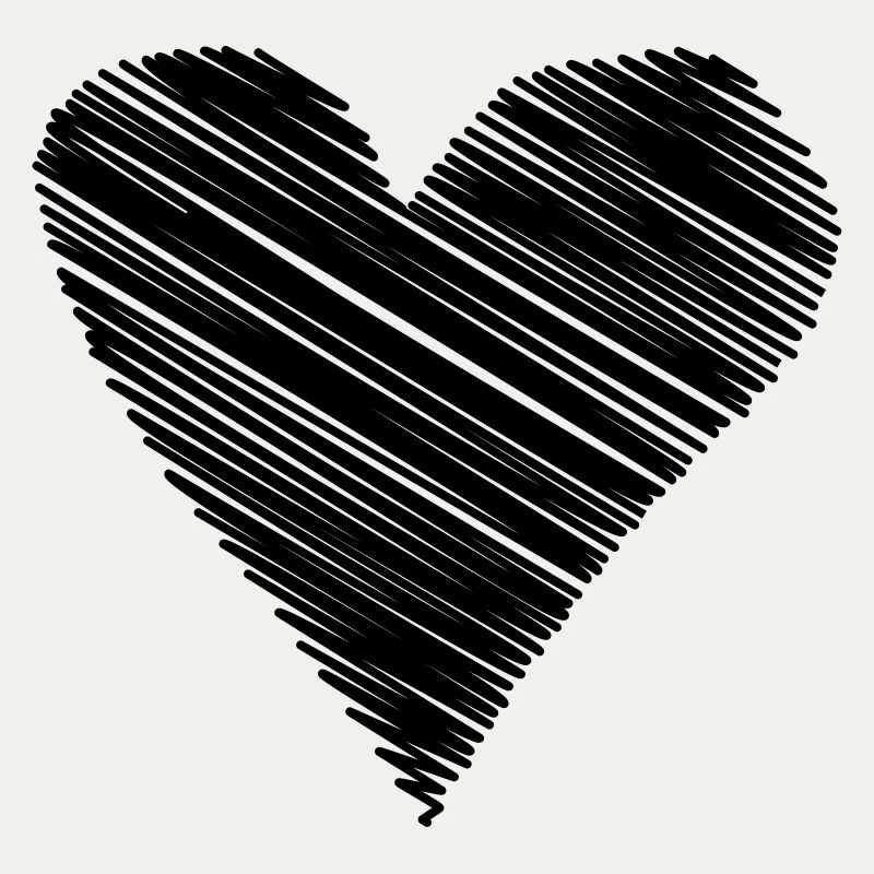 heart scribble drawing minimal love love lines