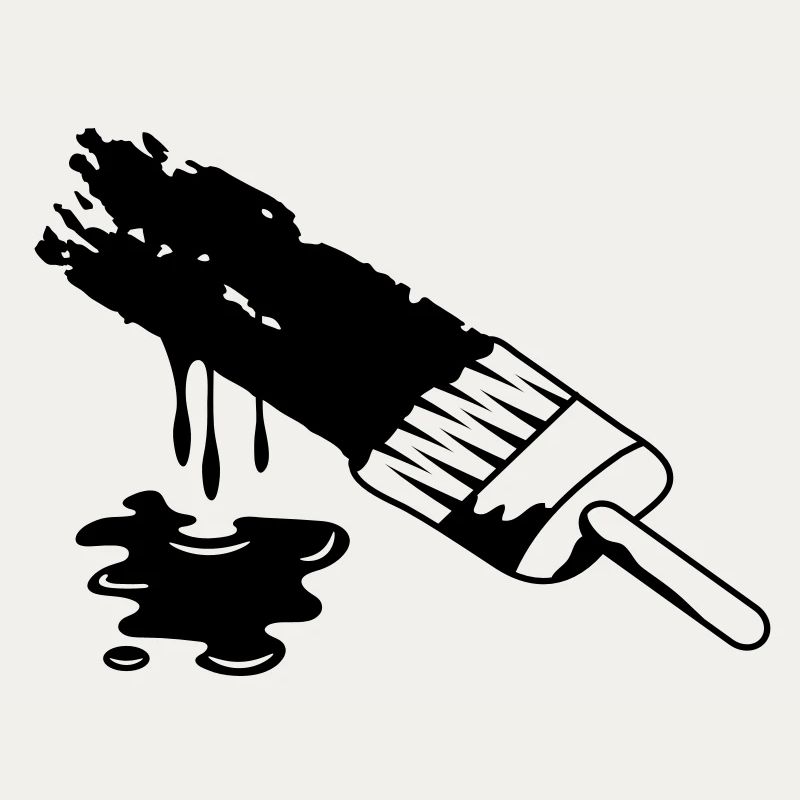 A brush and dripping paint