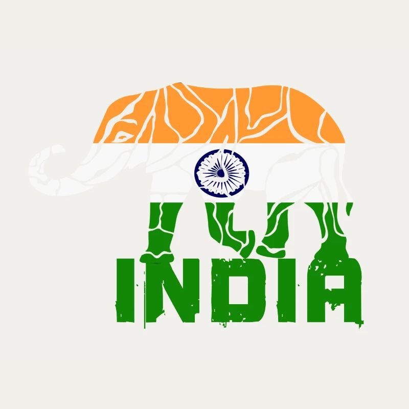 Inde Éléphant / Drapeau Cadeau De Couleur Nationale