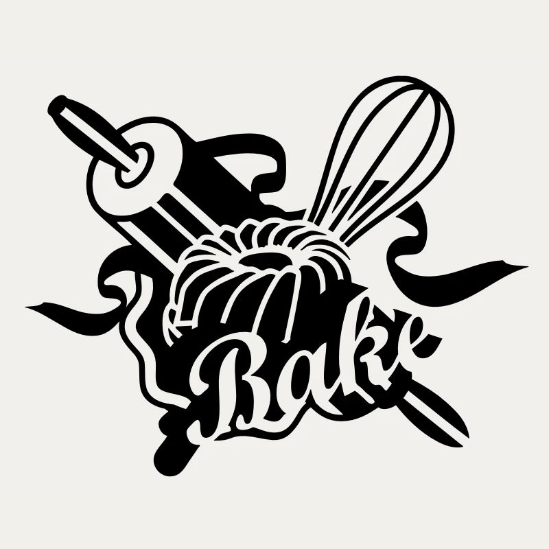 a rolling pin and a whisk with a ring cake