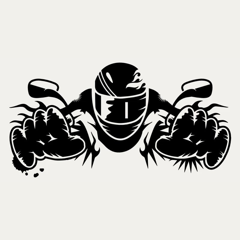 Motorradfahrer mit Motorrad Lenker und Helm