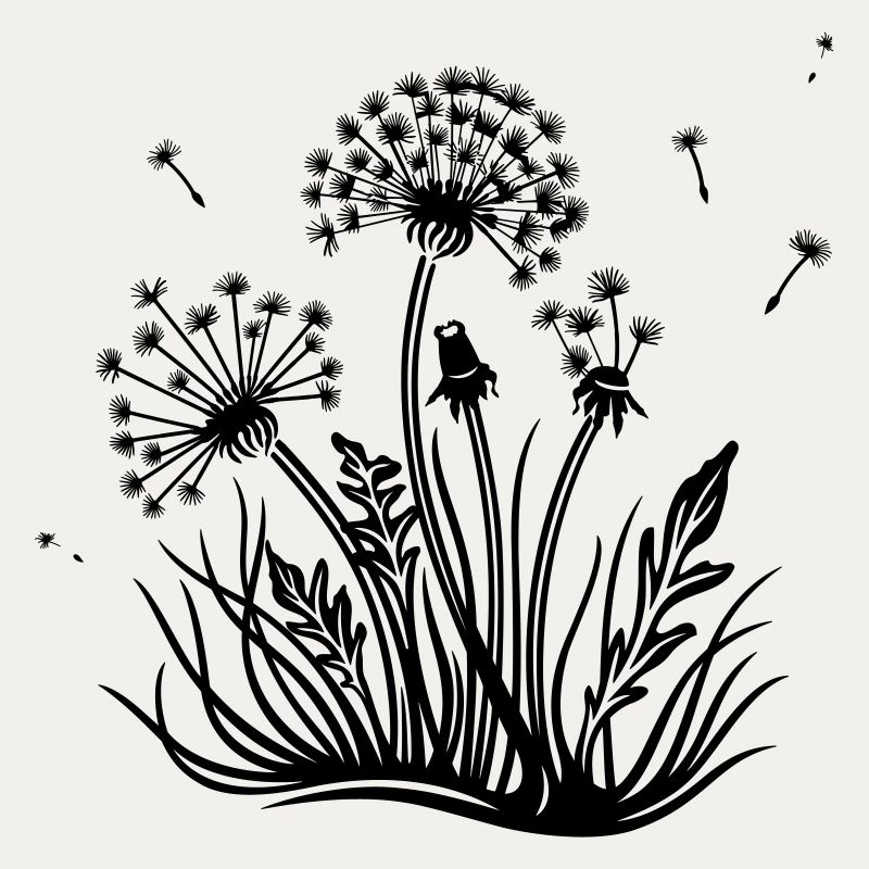 Meadow, dandelion, summer and spring.