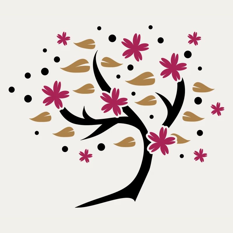 stylized cherry blossom tree in spring