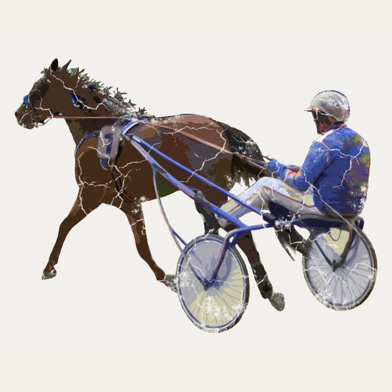 Cadeau de course de chevaux de course au trot