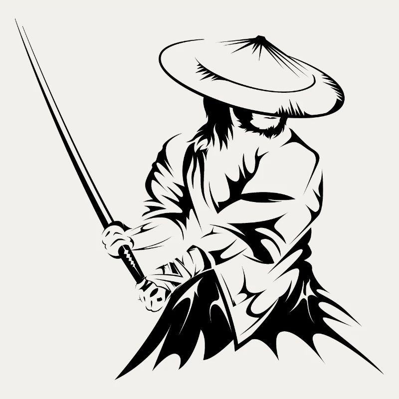 samurai sword fighter present gift art work