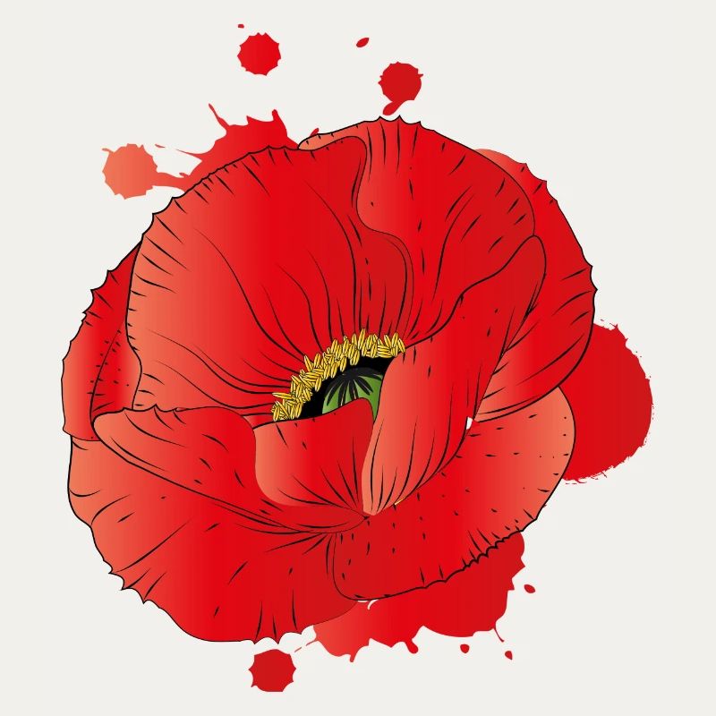 große Blüte eines Klatschmohns als Graffiti